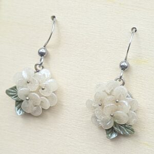 Ivory Floral Cluster Drop Earrings